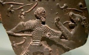 Römischer Gladiator im Kampf gegen einen Atlasbären in El Djem