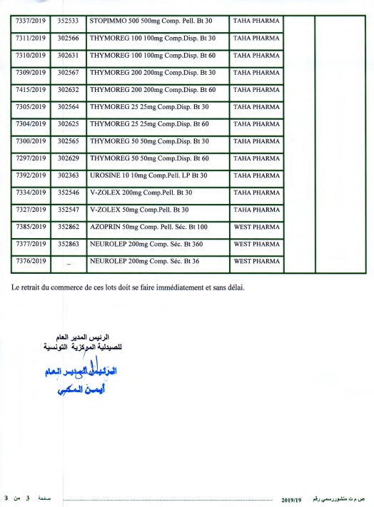 Annulierte Medikamente 05.04.2019