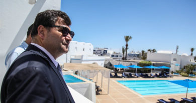 Wiederaufnahme des Eröffnung des Hotels Haroun auf Djerba während der Pilgerfahrt La Ghriba 2019 durch Tourismusminister René Trabelsi