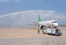 Wassersalut für die Maschine "Amen“ der Jasmin Airways (TS-IJA) am Flughafen Enfidha-Hammamet am 20.06.2019