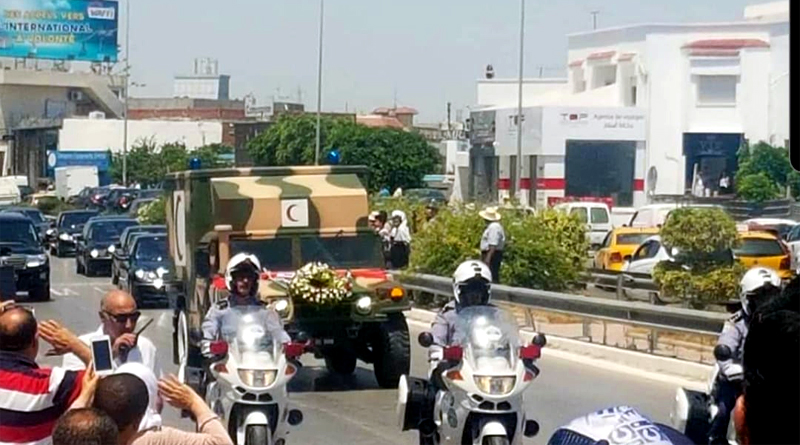 Überführung des Leichnams von Beji Caid Essebsi in den Präsidentenpalast in Karthago