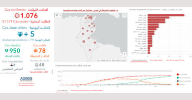 Covid-19 Zahlen Tunesien von Freitag, 29 Mai 2020