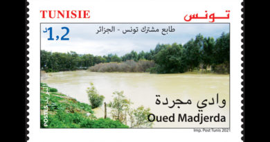 Gemeinschaftsbriefmarke Tunesien und Algerien zum Thema: "Oued Madjerda"