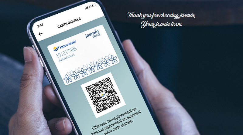 Treueprogramm Jasmin: Digitale Karte in der Nouvelair-App
