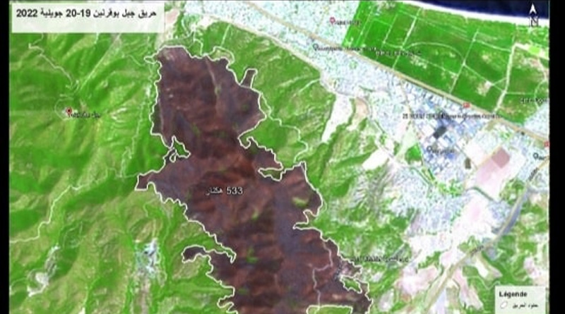533 Hektar zerstörte Fläche am Jebel Boukornine